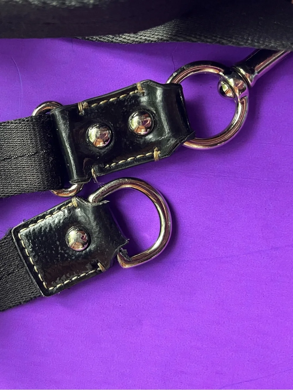 Coach Canvas Black Patent Leather Replacement Crossbody Shoulder Strap
